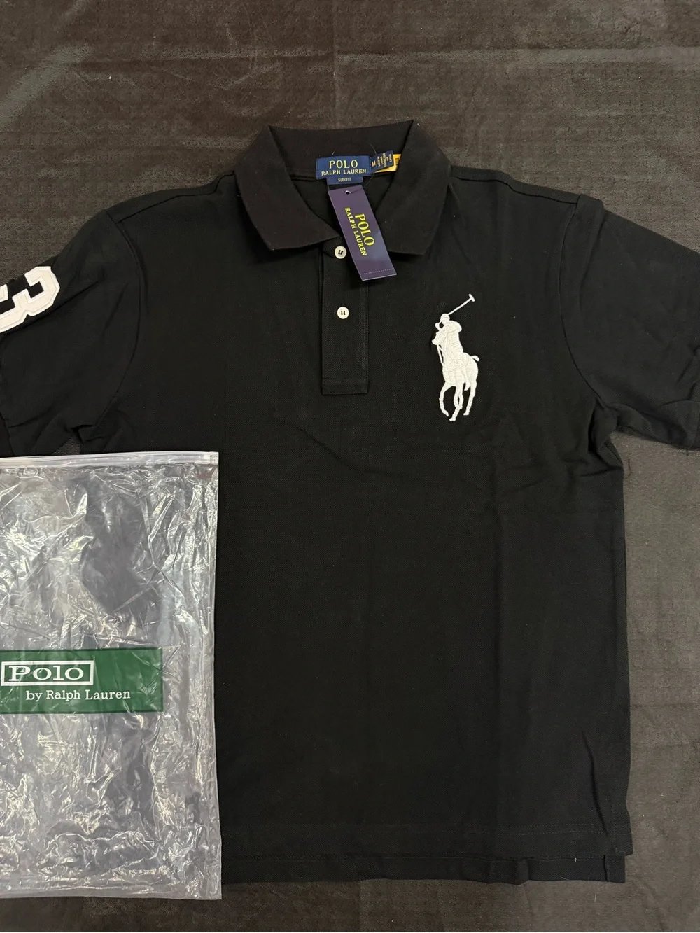 Polo by Ralph Lauren Black Polo with White Embroidered Pony